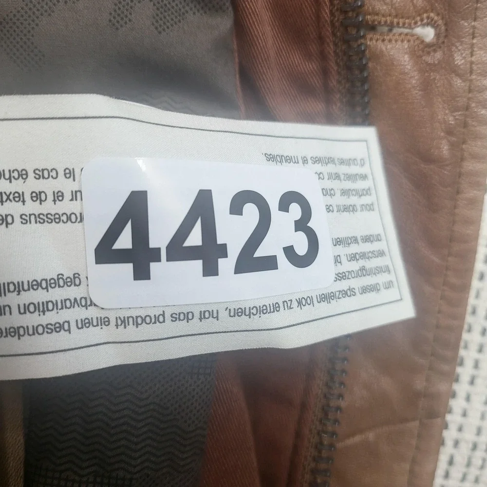 Hugo Boss Jacket Mens 42 Regular Brown Leather Joaco Military Pockets‎ Zip Lined